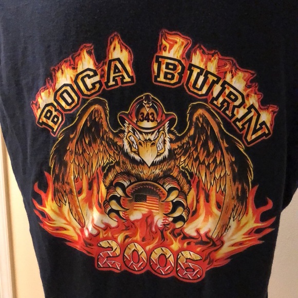 🔥Unisex Boca Burn 2006 event sleeveless oversized Hanes Heavyweight T - Picture 1 of 6